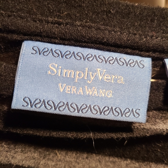 Simply Vera Vera Wang long sleeve black and gray Blouse size PXL - Picture 3 of 5